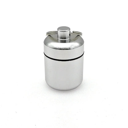 Mini Aluminum Pill Case with Keychain