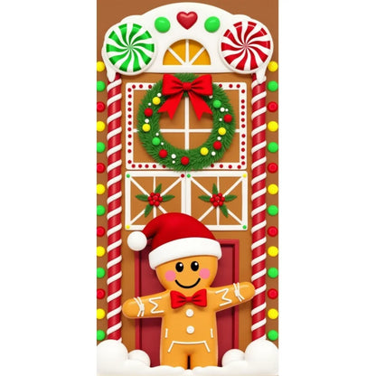 Gingerbread Christmas Door Cover