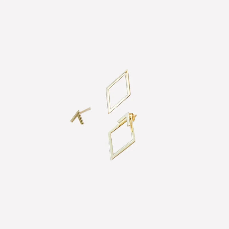 Retro Geometric Stud Earrings