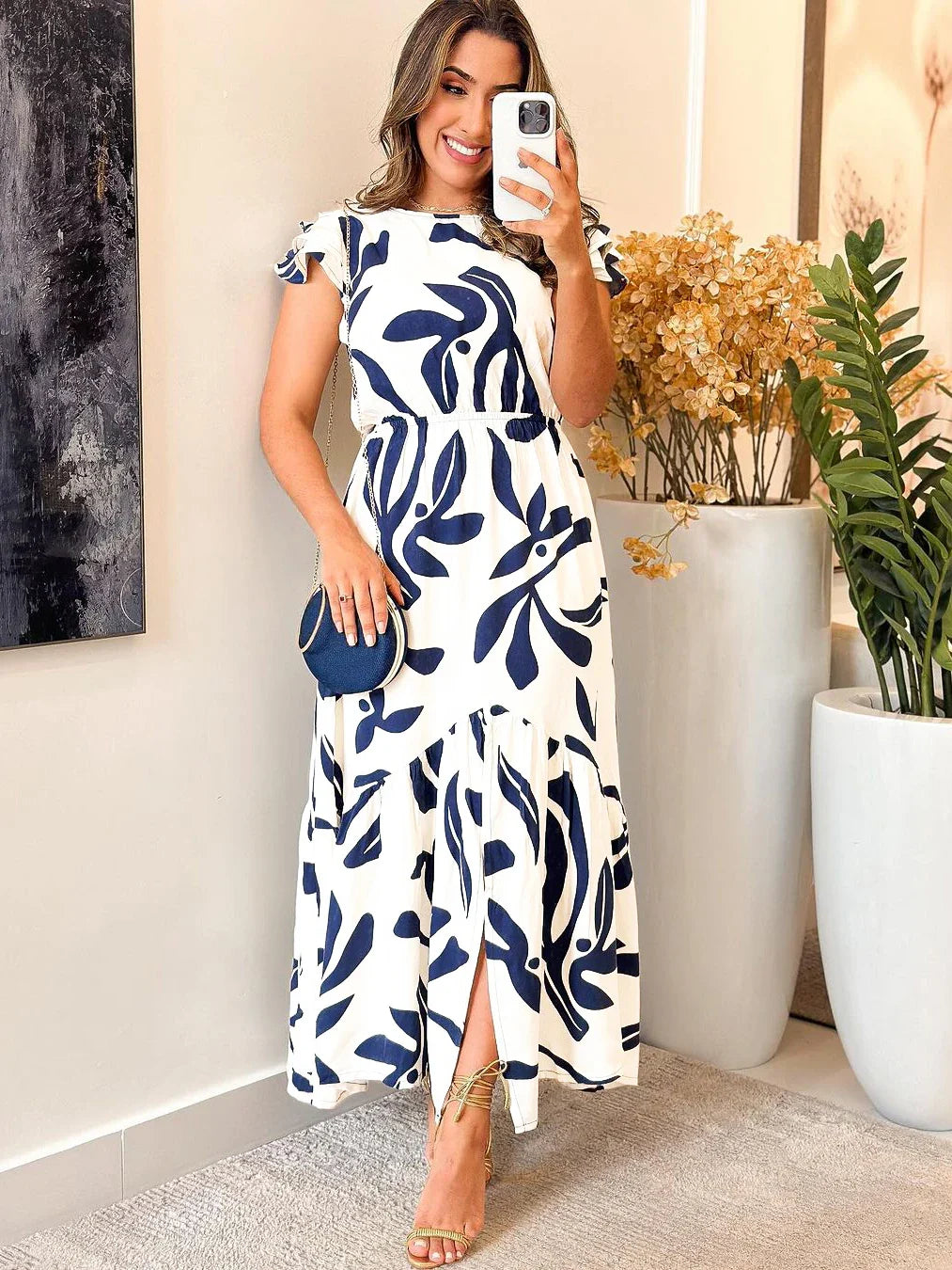 Casual Flutter Sleeve Dress