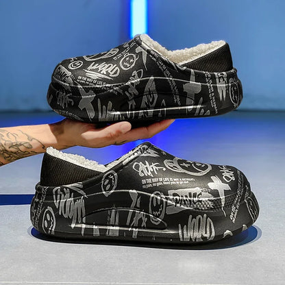 Men’s Warm Waterproof Non-Slip Cotton Slippers