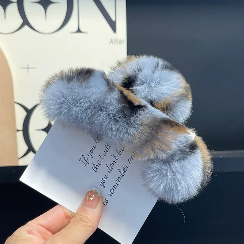 Elegant Winter Fuzzy Hair Claw