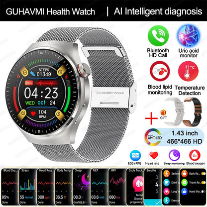 2025 GUHUAVMI Nursing Smartwatch with ECG & Uric Acid Monitor