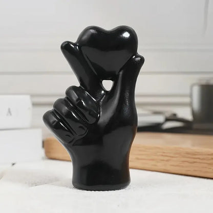 Resin Heart Finger Statue