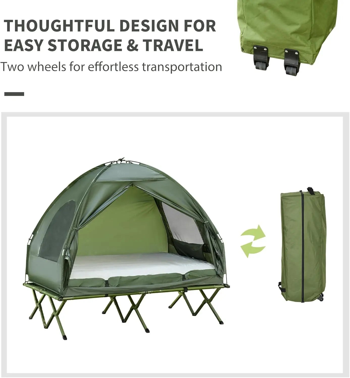 2 Person Foldable Camping Cot Tent