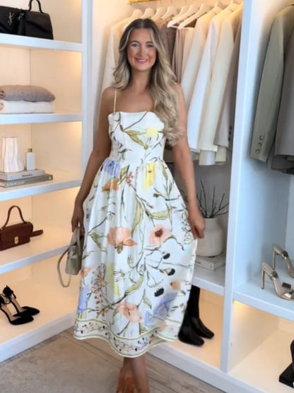 Pleated Sling Maxi Dress