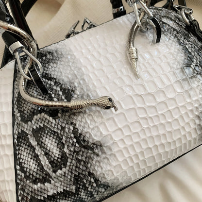 Snake Decor Crossbody Bag