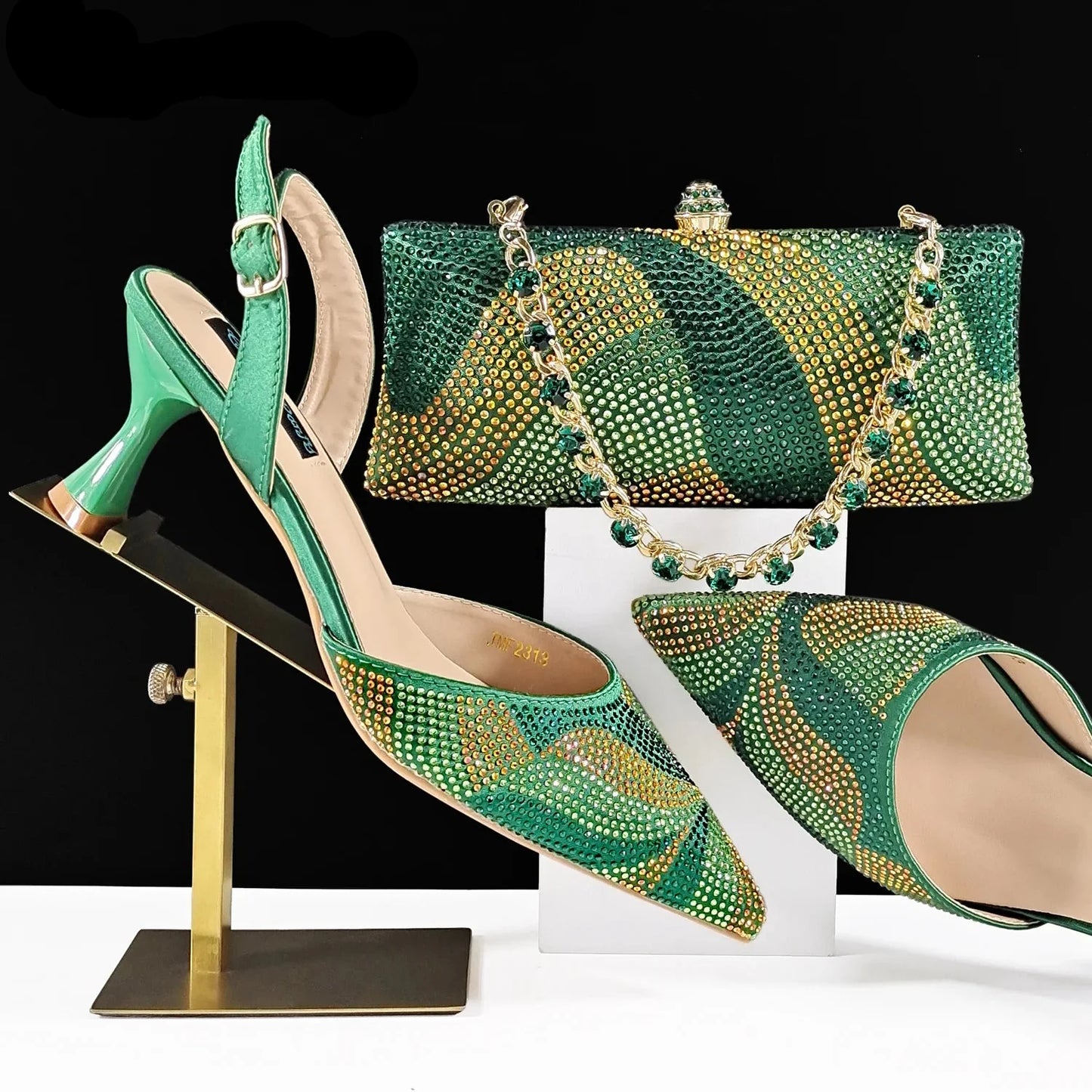 Festive Elegance: Dazzling Crystal Heels