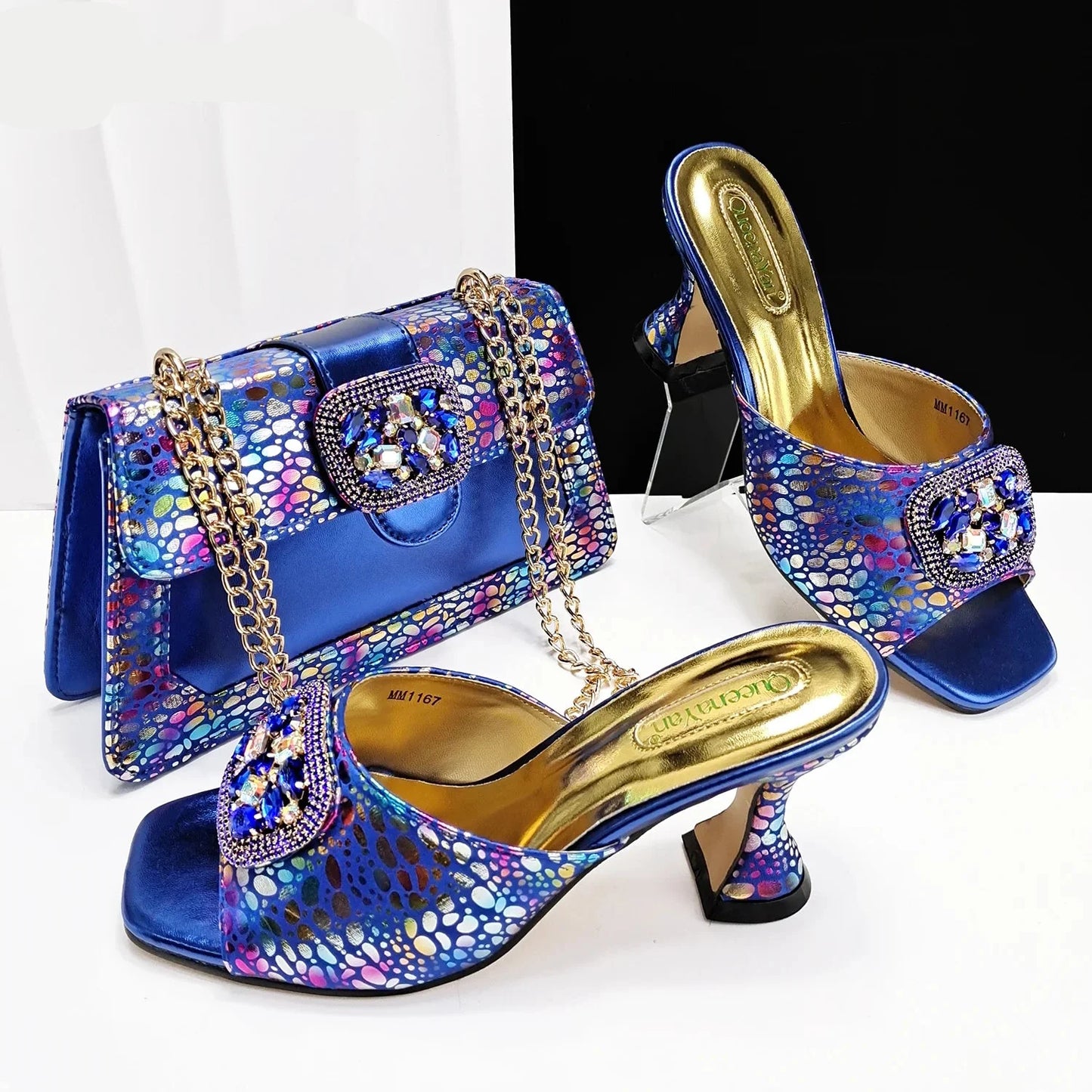 Queena Yan Italian Pink Rhinestone Heels