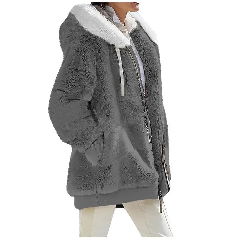 Hooded Fleece Zipper Jacket