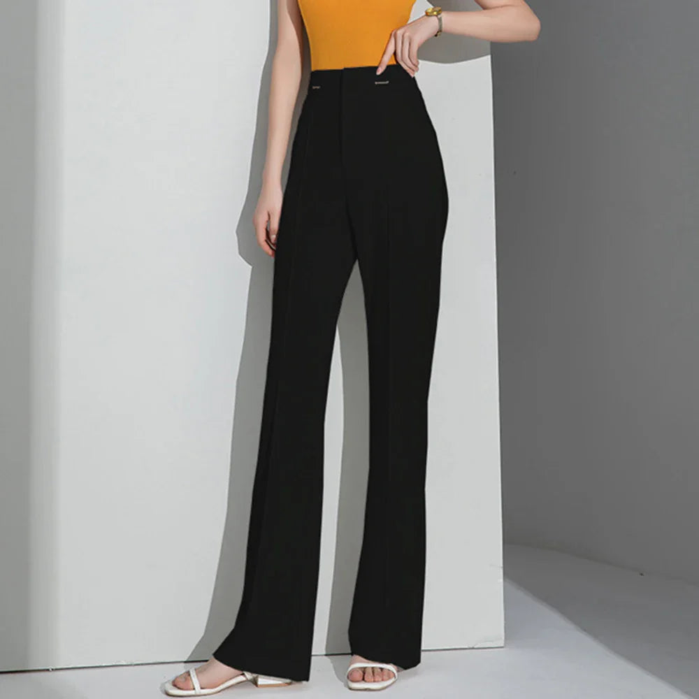 High Waist Straight Slim Pants Women