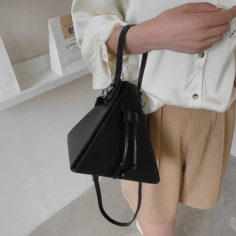 Luxury Leather Triangle Shoulder Bag