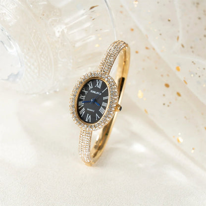 Elegant Rhinestone Oval Women’s Watch