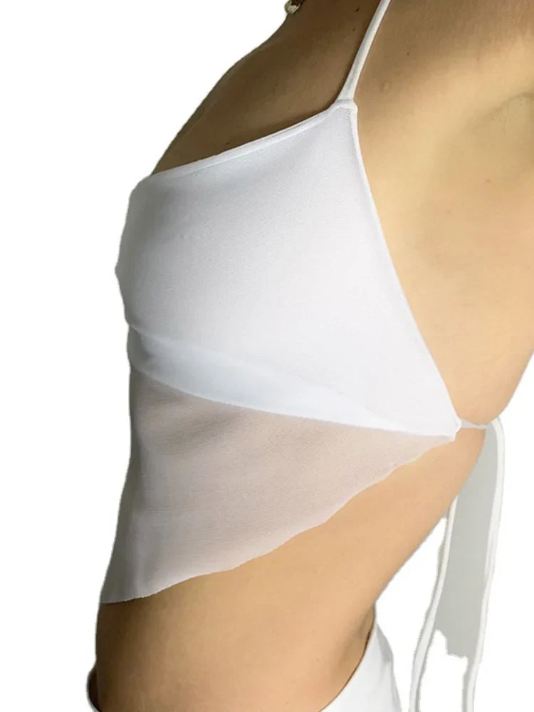 Lace-Up Summer Midriff Top