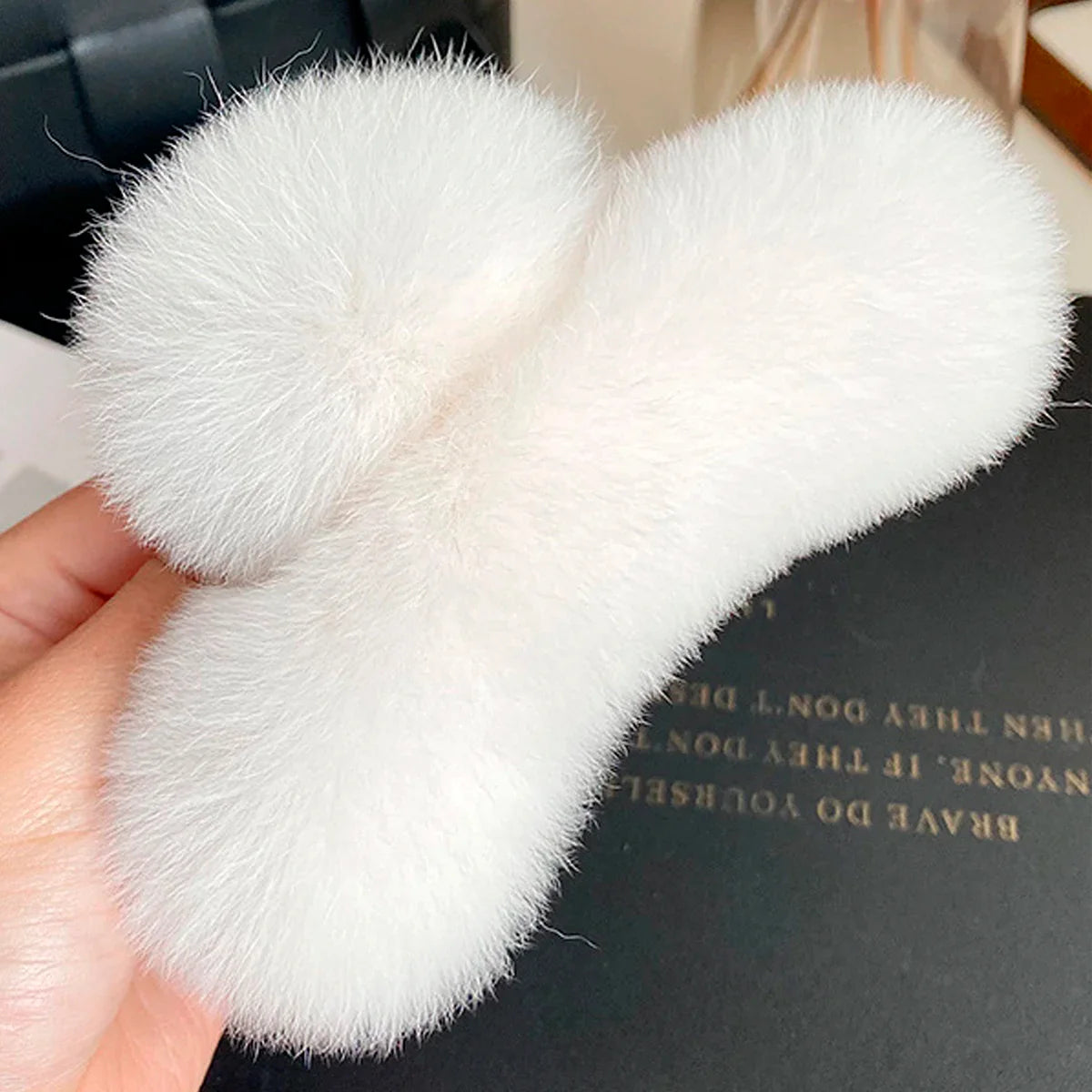 Elegant Winter Fuzzy Hair Claw