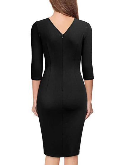 V-Neck Bodycon Dress