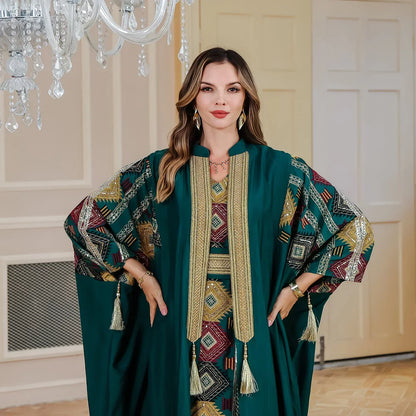 Open Kaftan Abaya Suit