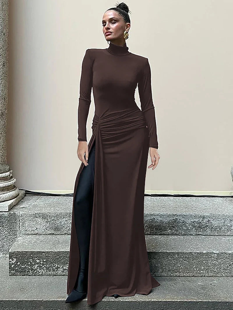 Long Sleeve Draped Maxi