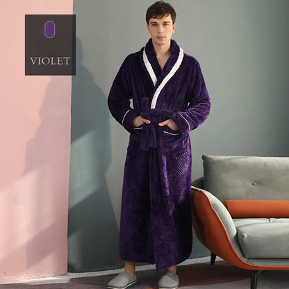 Autumn Winter Warm Coral Velvet Bathrobe
