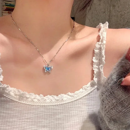Crystal Butterfly Choker Chain