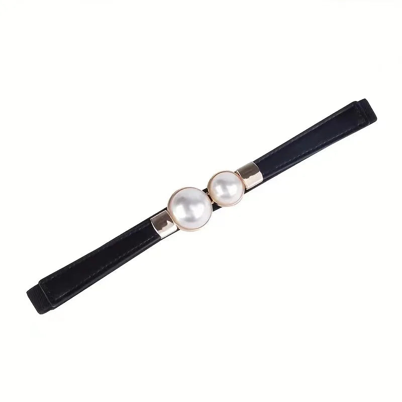 Elegant double pearls belt