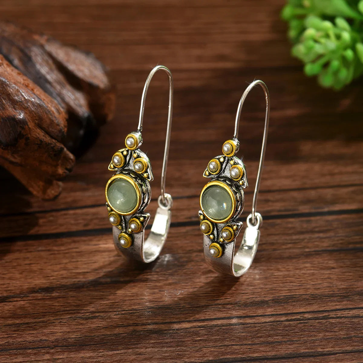 Retro Bohemian Copper Metal Pearl Jewelry Set