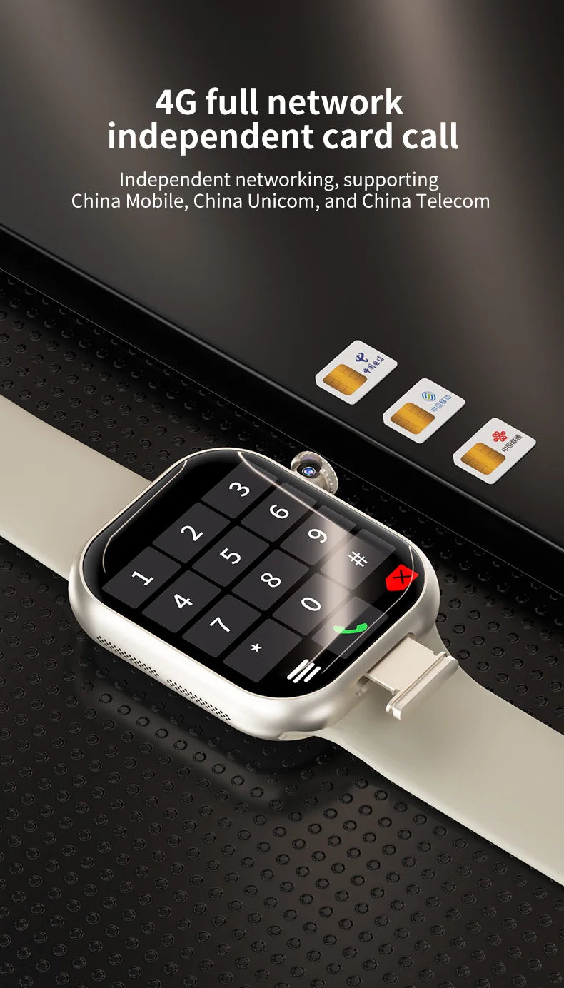 Luxury On-Wrist Smartphone | 1380mAh Battery | Fitness, Calls, Compass, SIM Support