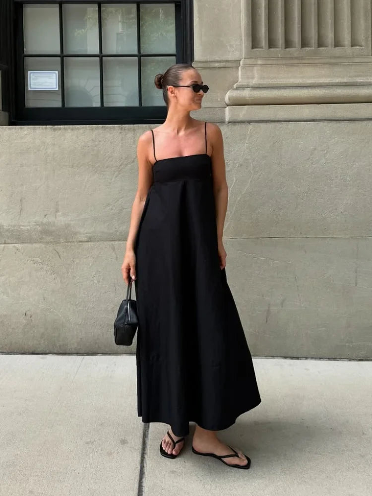 Black Backless Long Dress