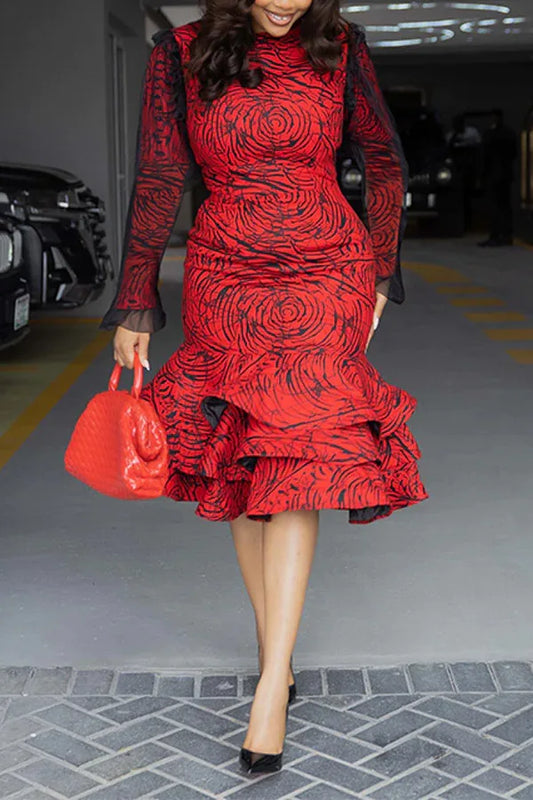 Elegant Mesh Splice Dress