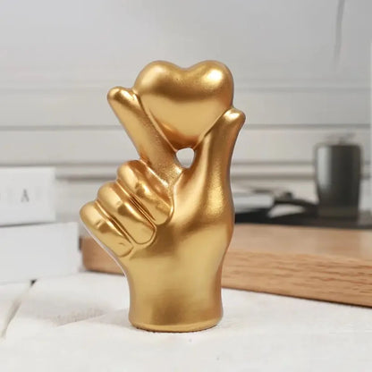 Resin Heart Finger Statue