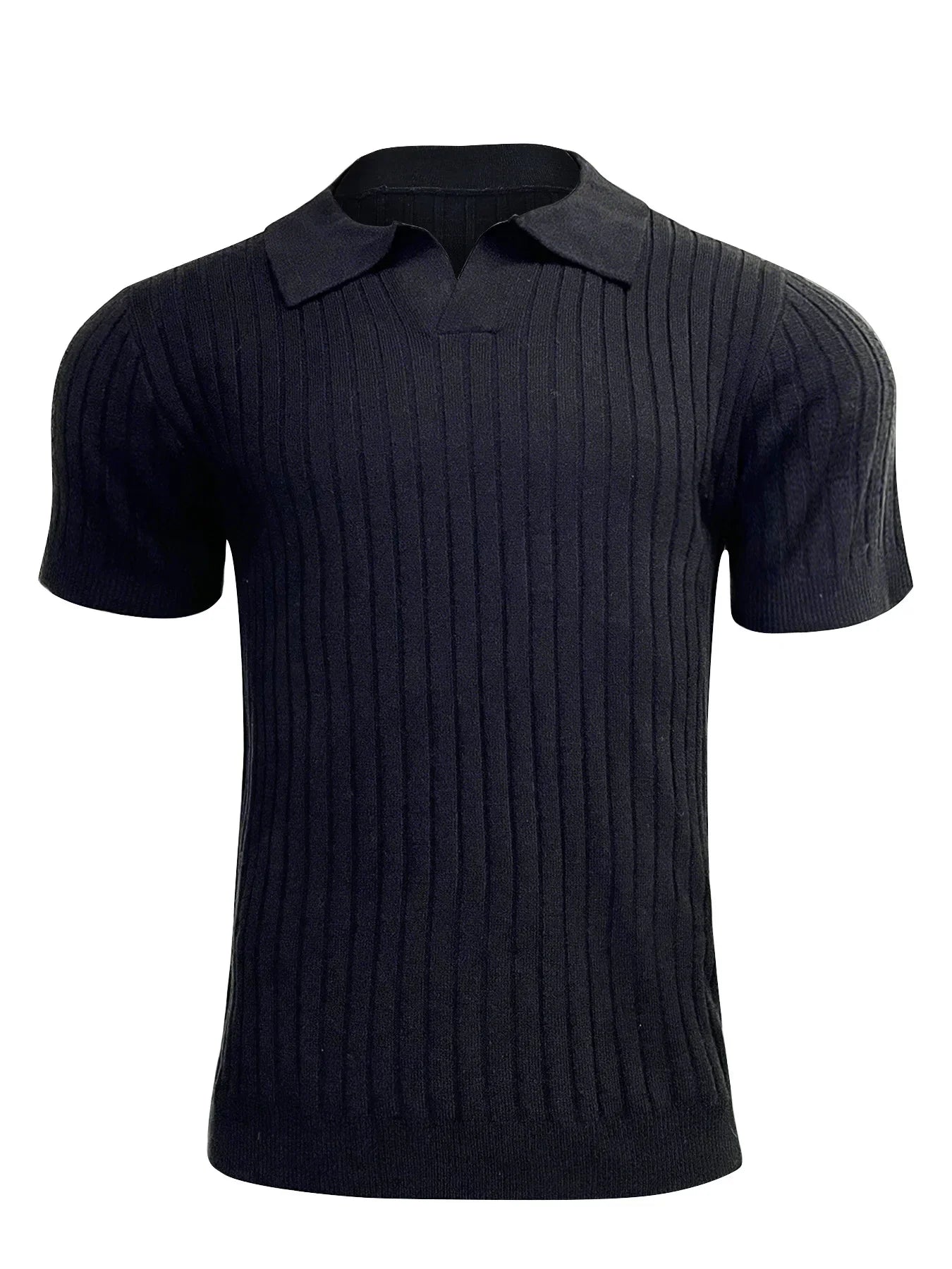 Breathable Striped Polo Shirt