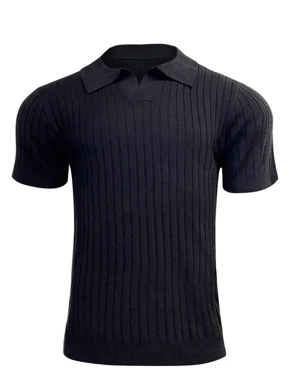 Breathable Striped Polo Shirt