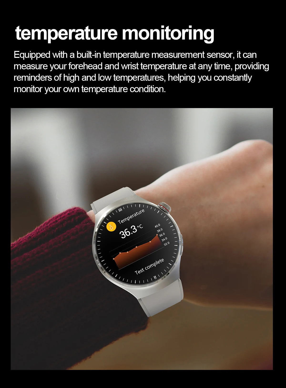 2025 GUHUAVMI Nursing Smartwatch with ECG & Uric Acid Monitor