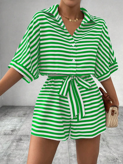 Women’s Summer Casual Striped Set