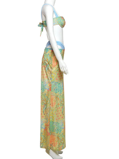 Beachwear Crop Skirt Set