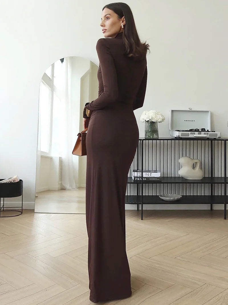 Long Sleeve Draped Maxi