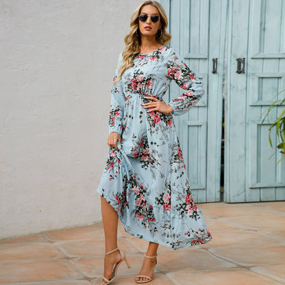 Floral Bohemian Chiffon Maxi Dress