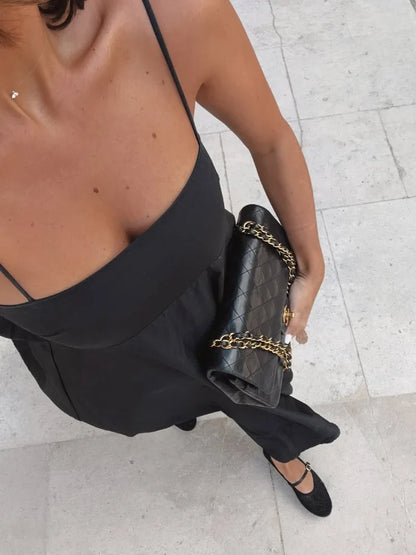 Black Backless Long Dress