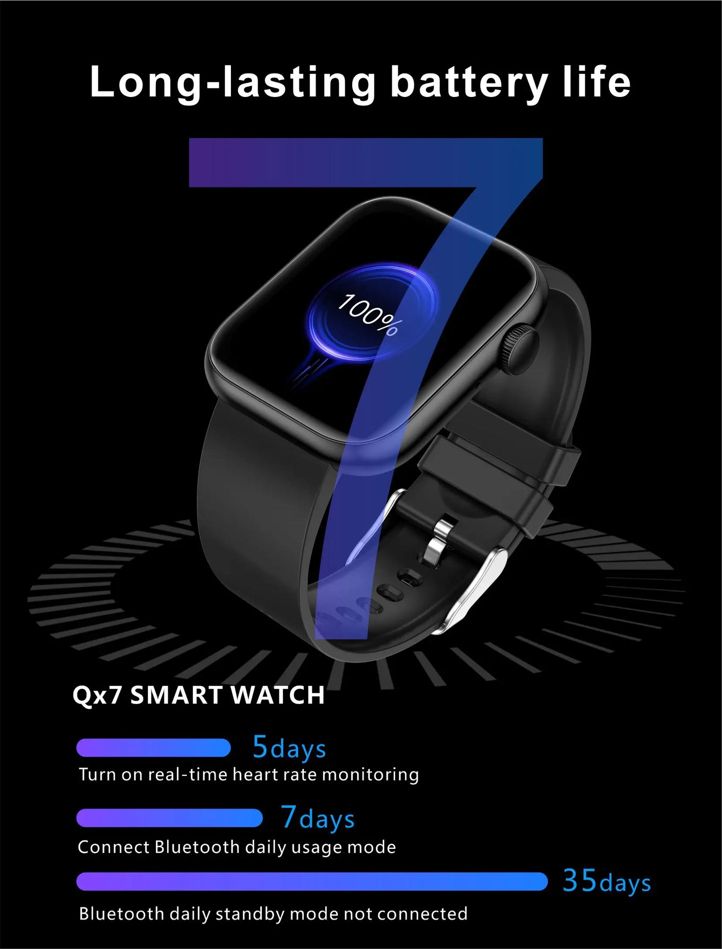 LIGE 2025 Smartwatch – Wireless Charging, Bluetooth Call, Fitness Tracker