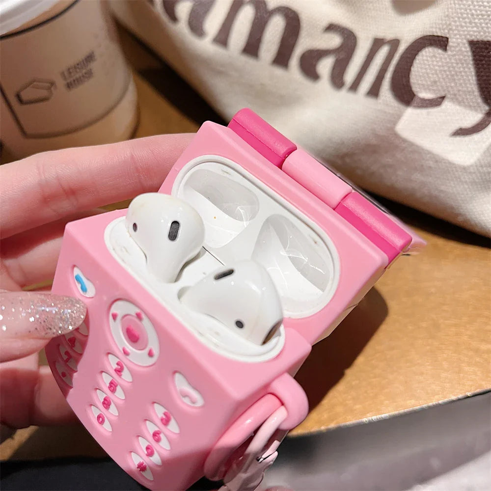 3D Flip Phone Style AirPods Case