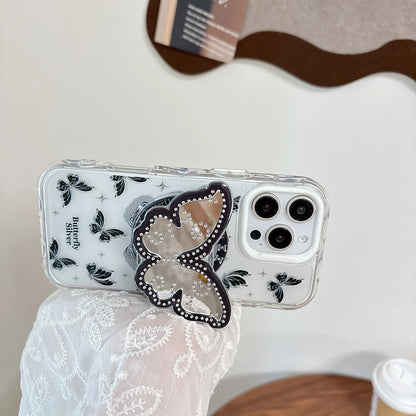 Cute Butterfly GripTok Phone Case with Mirror Stand