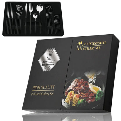 24Pcs Stainless Flatware Set