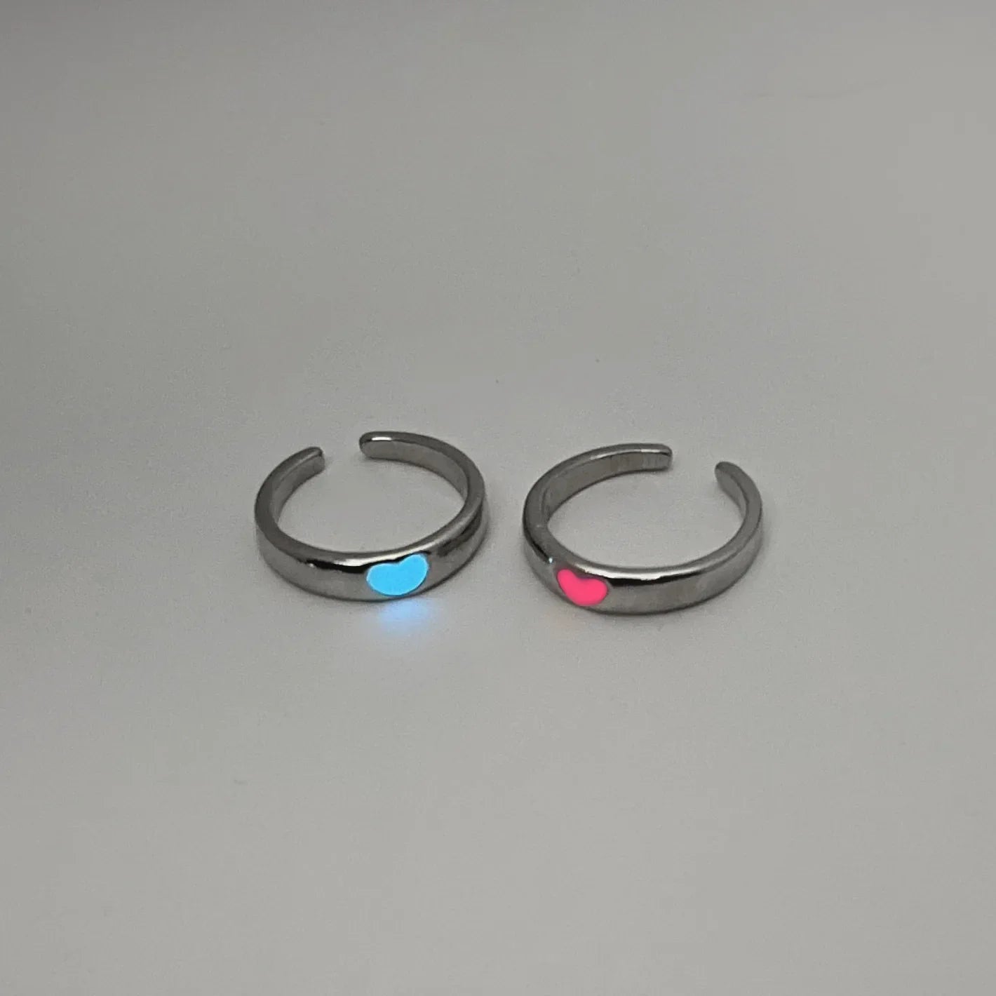 Luminous Couple Heart Ring