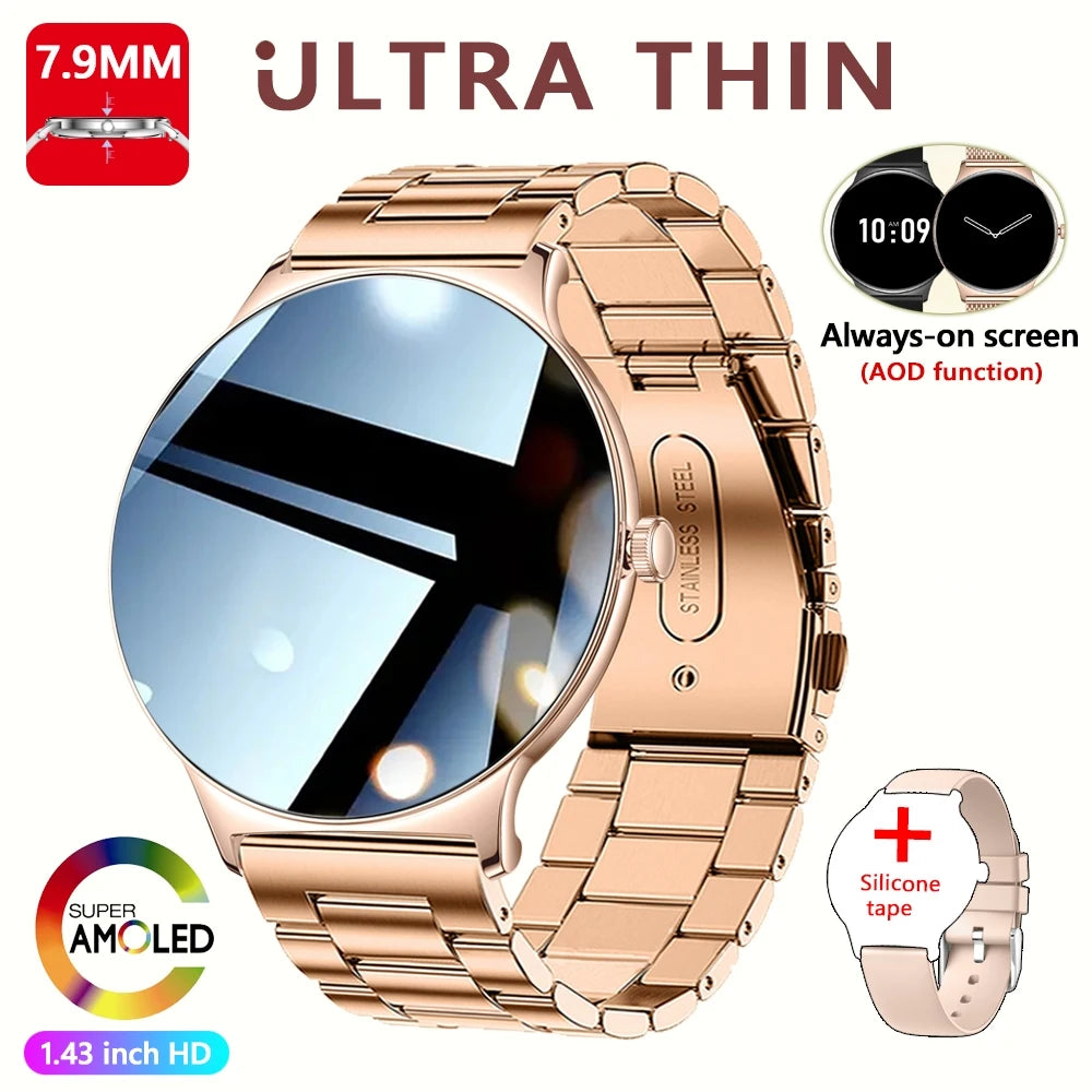 V89 AMOLED Smartwatch for Women – Slim, Stylish & Bluetooth Calling