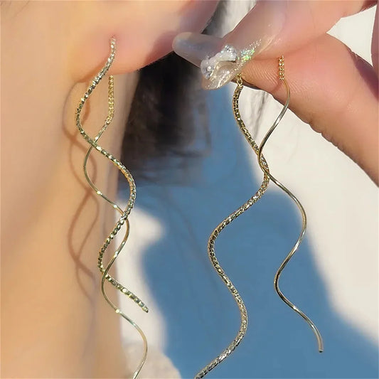 Wave Fringe Tassel Earrings