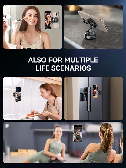 Magnetic Suction Cup Phone Mount with 360° Metal Arm