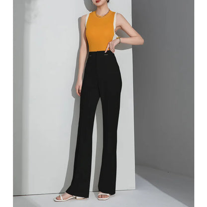 High Waist Straight Slim Pants Women