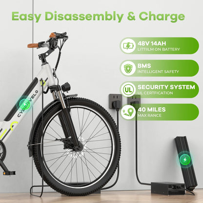 1000W Peak 26" Electric Bike for Adults
