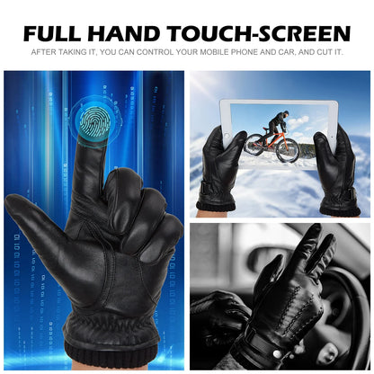 Sheepskin Leather Winter Gloves