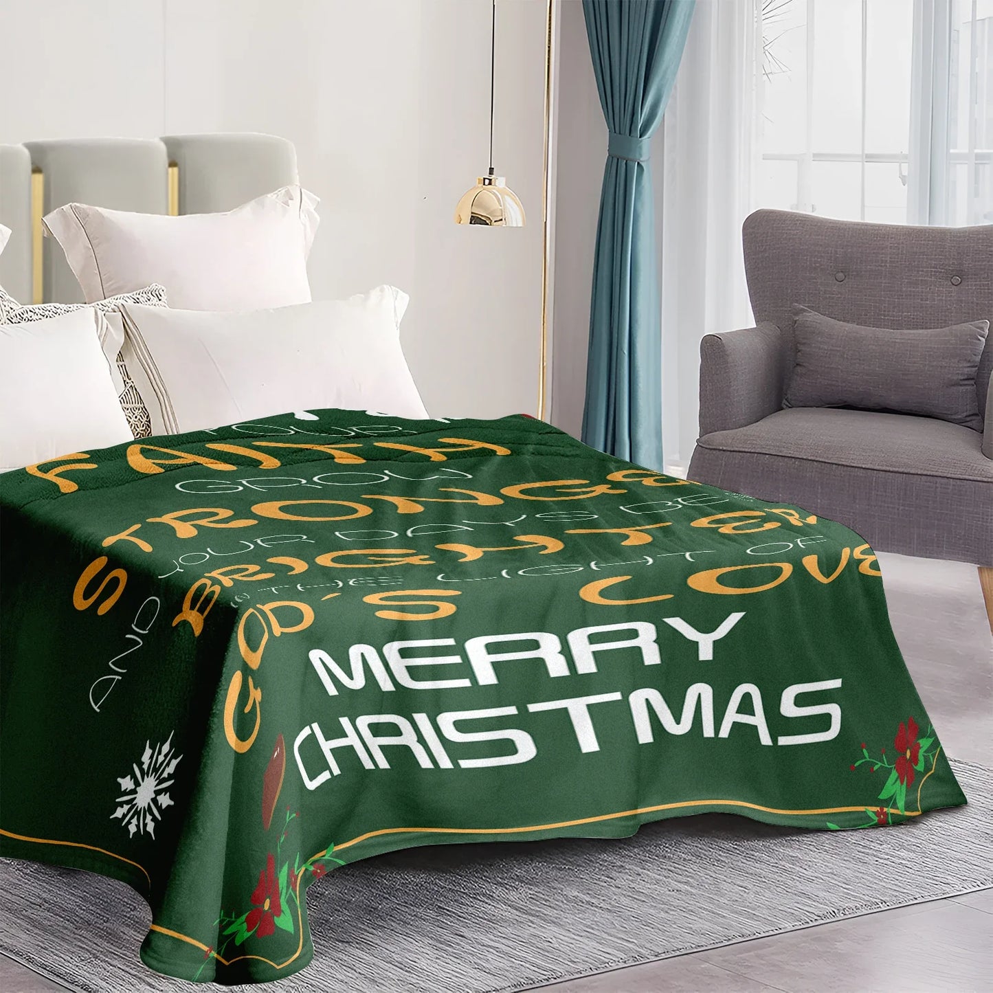 Christmas Blessing Themed Blanket